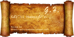 Gáli Hasszán névjegykártya